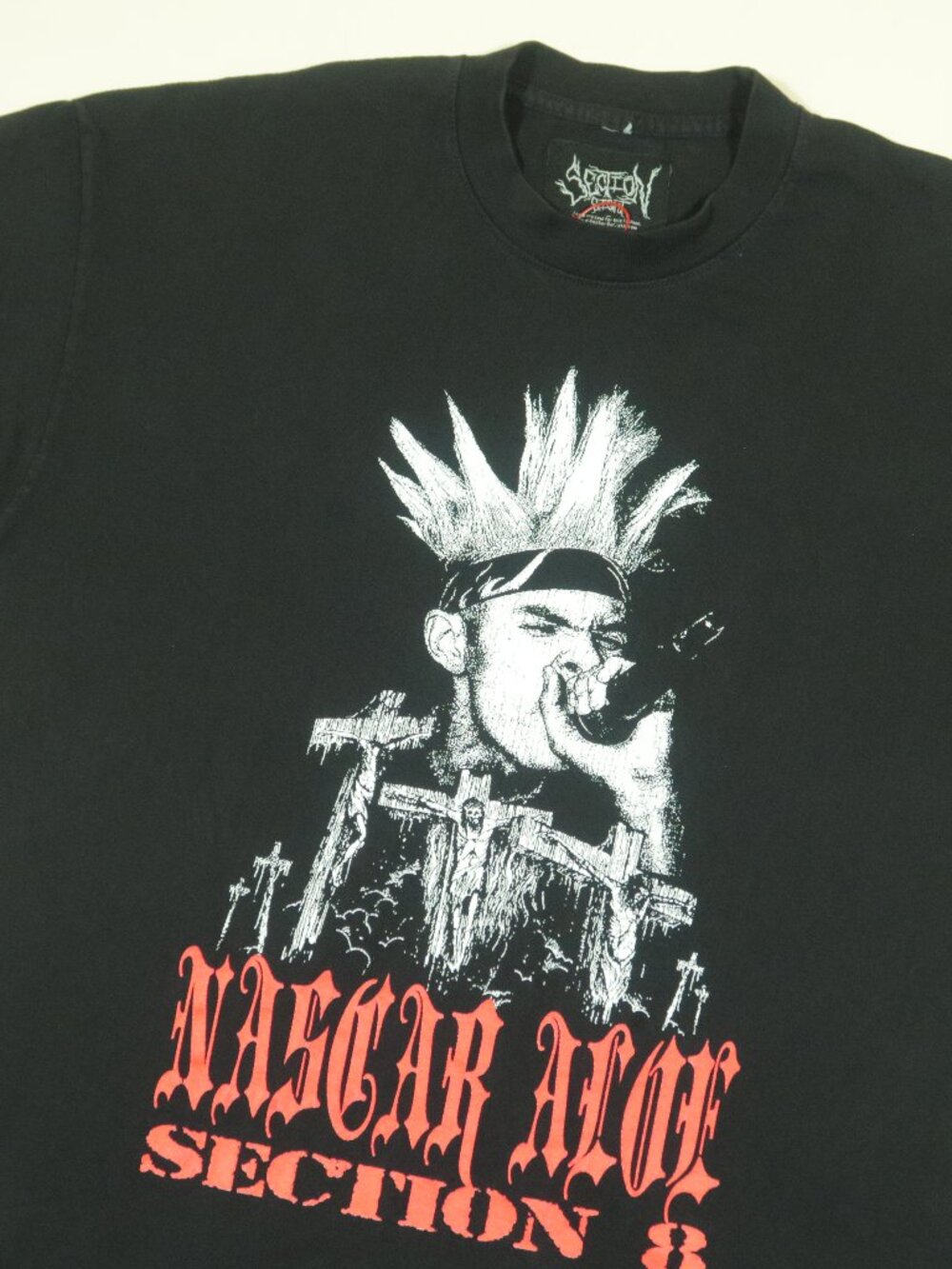 Section 8 Nascar Aloe T Shirt Mens L Black Crewneck Cotton